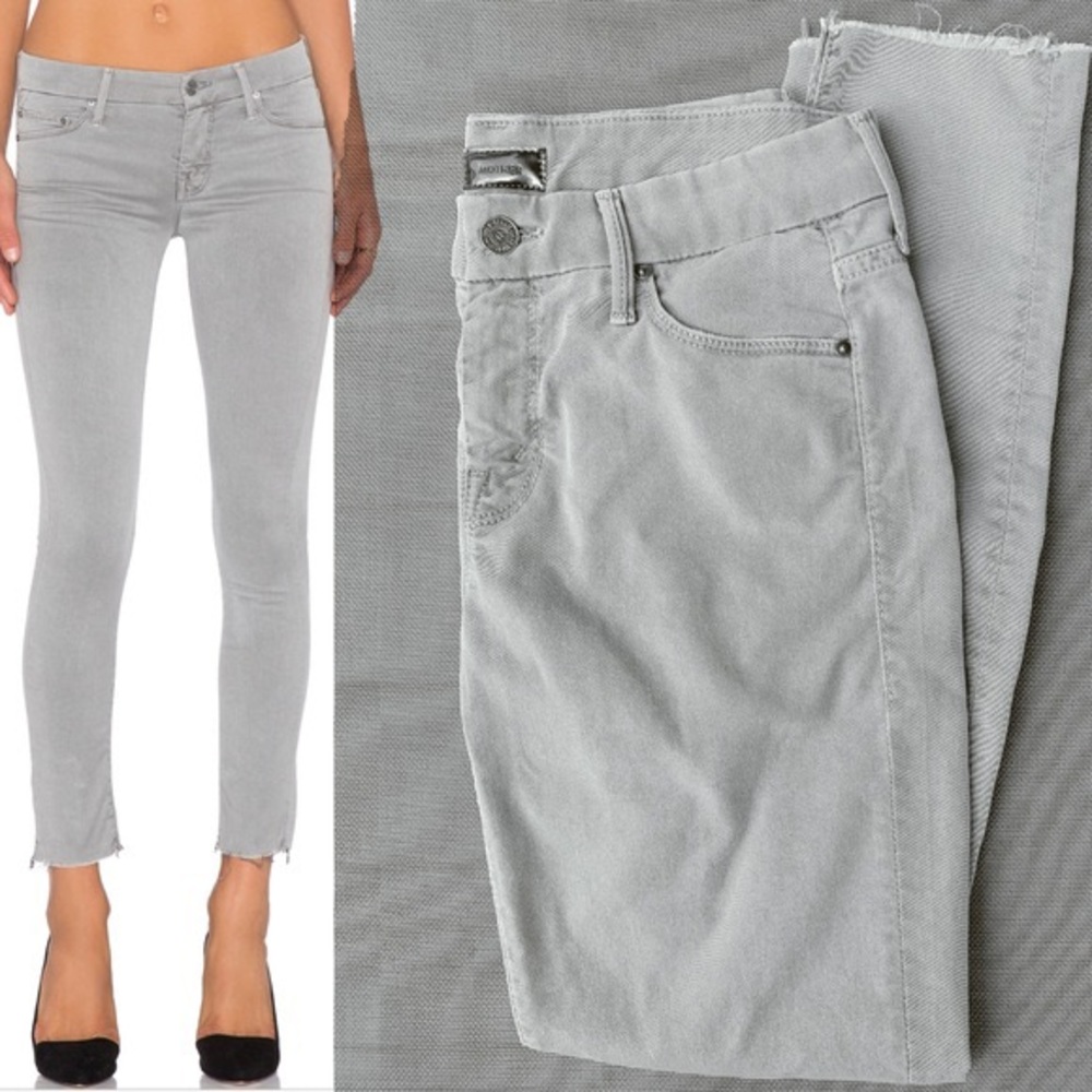 Mother Denim Looker Ankle Fray Jeans - Cool Grey - 26